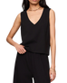 The Z Supply Womens Sloane V-Neck Top in True Black