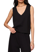 The Z Supply Womens Sloane V-Neck Top in True Black