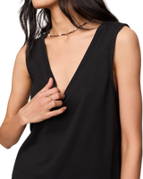 The Z Supply Womens Sloane V-Neck Top in True Black