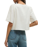 La Belle Linen Cropped Top in White