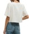 La Belle Linen Cropped Top in White