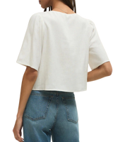La Belle Linen Cropped Top in White