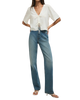 La Belle Linen Cropped Top in White