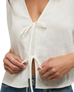 The Z Supply Womens La Belle Linen Cropped Top in White