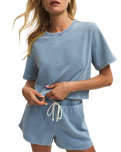 Curran Denim Cropped Top in Ocean Air Indigo