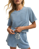 Curran Denim Cropped Top in Ocean Air Indigo