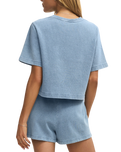 Curran Denim Cropped Top in Ocean Air Indigo