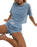 Curran Denim Cropped Top in Ocean Air Indigo