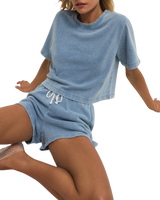 Curran Denim Cropped Top in Ocean Air Indigo