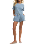 Curran Denim Cropped Top in Ocean Air Indigo