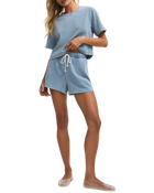 Curran Denim Cropped Top in Ocean Air Indigo