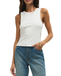 Clarke Rib Tank Top in White