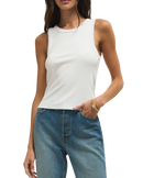Clarke Rib Tank Top in White