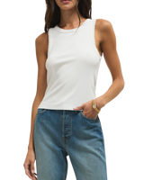 Clarke Rib Tank Top in White