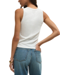 Clarke Rib Tank Top in White