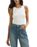 Clarke Rib Tank Top in White