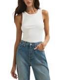 Clarke Rib Tank Top in White