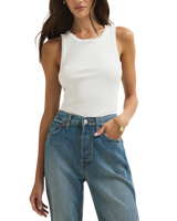 Clarke Rib Tank Top in White