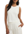 Sloane Linen Cropped Tank Top in White