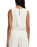 Sloane Linen Cropped Tank Top in White