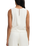 Sloane Linen Cropped Tank Top in White