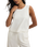Sloane Linen Cropped Tank Top in White