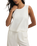 Sloane Linen Cropped Tank Top in White