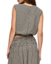 The Z Supply Womens Merit Cropped Gingham Linen Top in Black