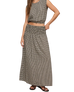 The Z Supply Womens Merit Cropped Gingham Linen Top in Black