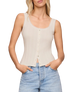 Lainey Pointelle Button Front Vest in Cloud