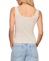 Lainey Pointelle Button Front Vest in Cloud