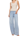 Lainey Pointelle Button Front Vest in Cloud