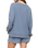 The Z Supply Womens Cam Knit Denim Whipstitch Top in Santorini Indigo