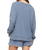 The Z Supply Womens Cam Knit Denim Whipstitch Top in Santorini Indigo
