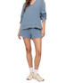 The Z Supply Womens Cam Knit Denim Whipstitch Top in Santorini Indigo