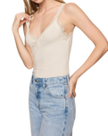 The Z Supply Womens Eve Lace Trim Vest in Sandstone