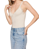 The Z Supply Womens Eve Lace Trim Vest in Sandstone