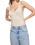The Z Supply Womens Eve Lace Trim Vest in Sandstone
