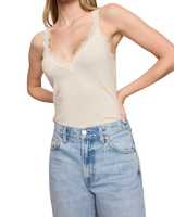 The Z Supply Womens Eve Lace Trim Vest in Sandstone