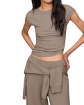 The Z Supply Womens Soft Trace Second Skin Top in Wild Mushroom