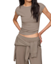 The Z Supply Womens Soft Trace Second Skin Top in Wild Mushroom