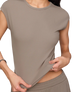 The Z Supply Womens Soft Trace Second Skin Top in Wild Mushroom
