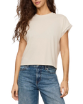 The Z Supply Womens Marika Lace Trim Muscle T-Shirt in Cloud
