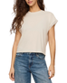 The Z Supply Womens Marika Lace Trim Muscle T-Shirt in Cloud