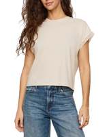 The Z Supply Womens Marika Lace Trim Muscle T-Shirt in Cloud
