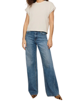 The Z Supply Womens Marika Lace Trim Muscle T-Shirt in Cloud
