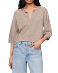 The Z Supply Womens Valor Short Sleeve Cardigan in Natural Heather