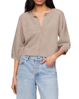 The Z Supply Womens Valor Short Sleeve Cardigan in Natural Heather