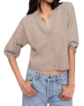 The Z Supply Womens Valor Short Sleeve Cardigan in Natural Heather