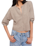 The Z Supply Womens Valor Short Sleeve Cardigan in Natural Heather
